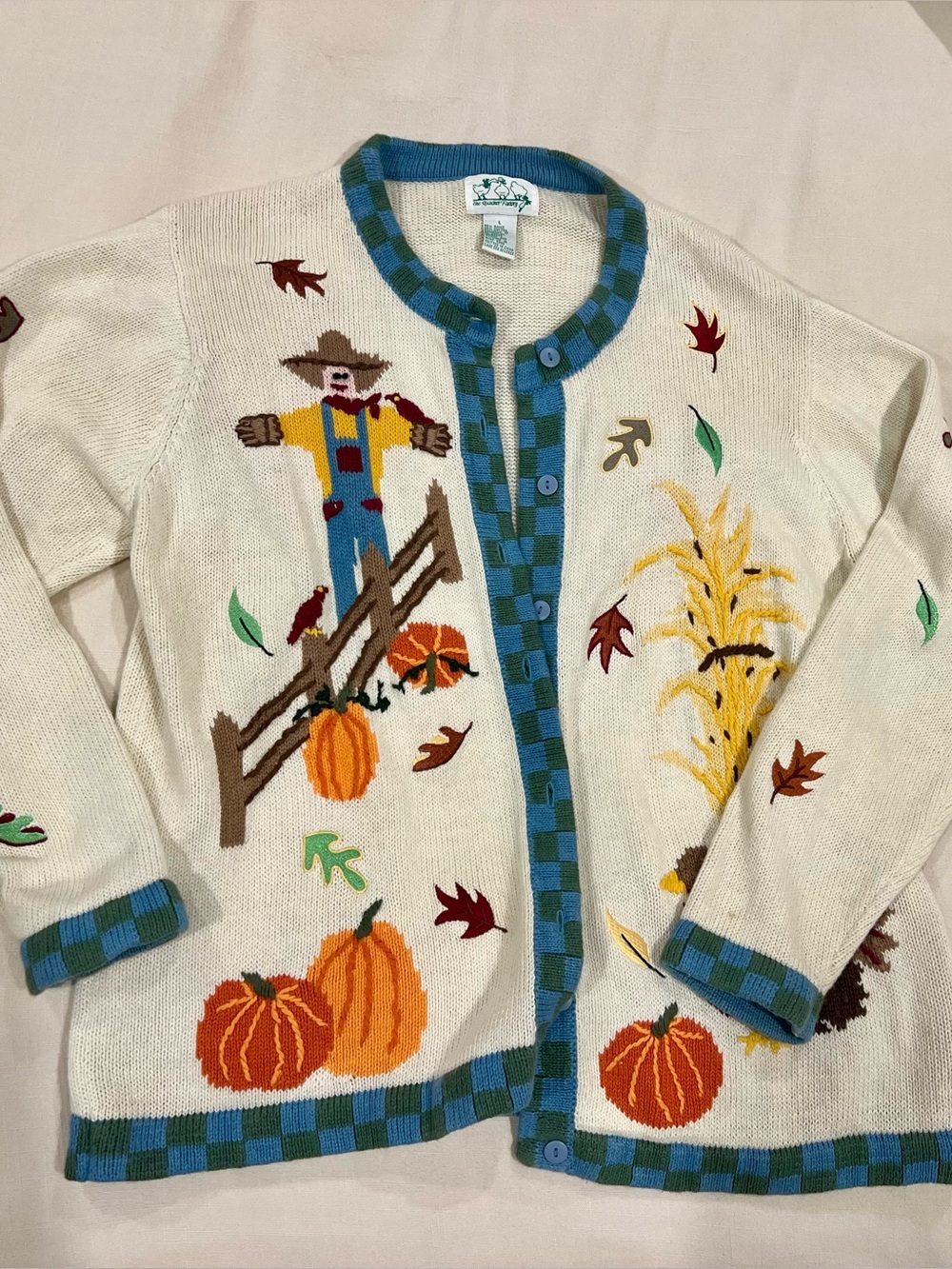 Quacker Factory Vintage Cardigan - Fall/Harvest/Thanksgiving Theme 🍂 🎃